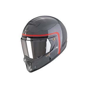 Scorpion Exo-HX1 Nostalgia Streetfighter Fullface Helm (grijs / zwart / rood)